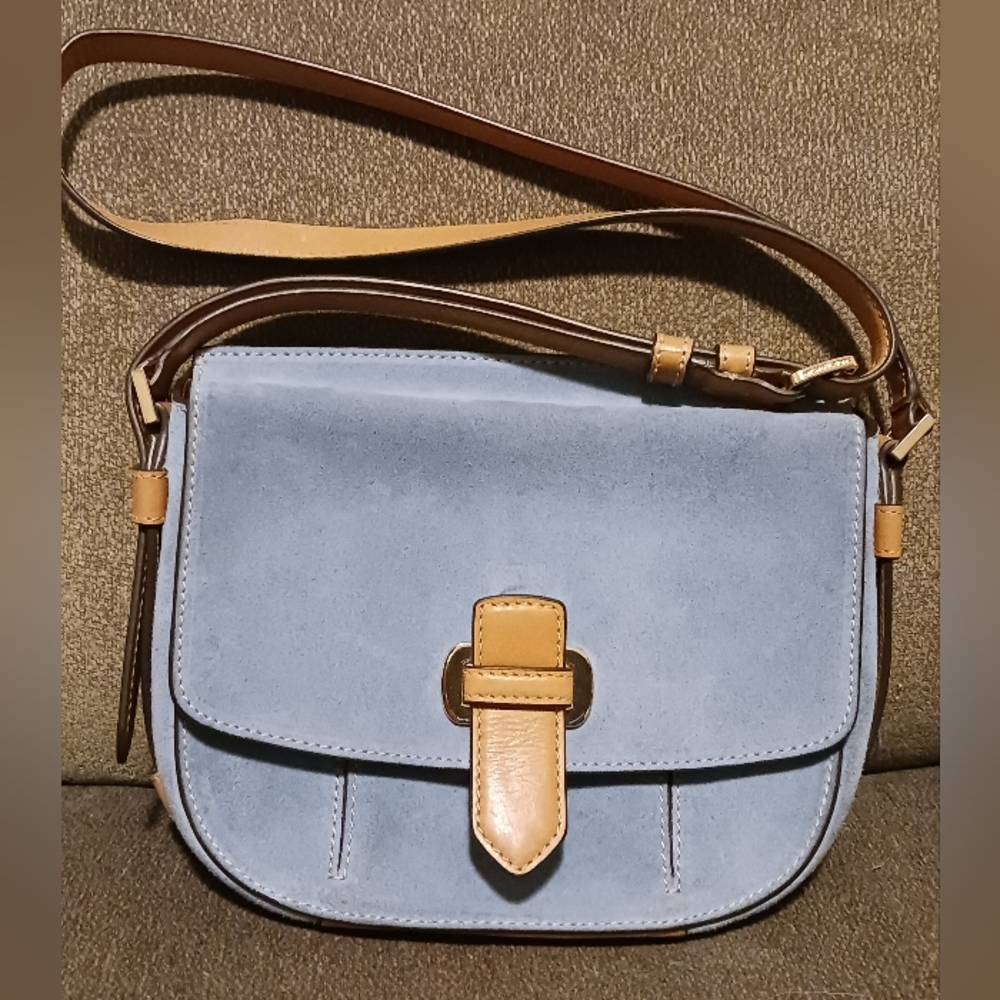 Michael Kors Blue and Tan Crossbody Bag